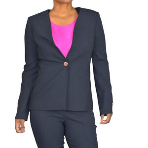 Ted Baker Cerisa Pant Suit Set Navy Blue Blazer Virgin Wool Power Career Work 4